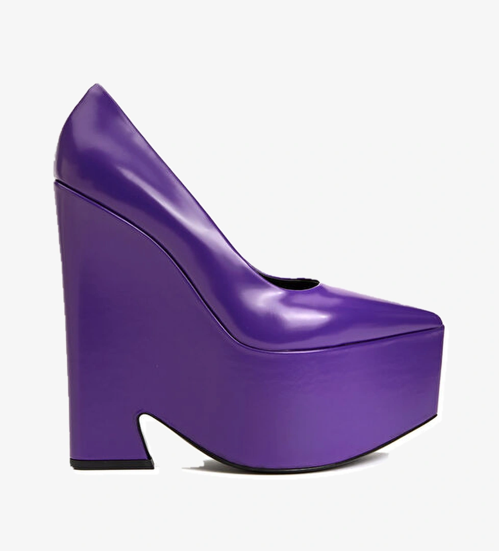 Versace Tempest Platform Mor Deri Topuklu Ayakkabı model görseli