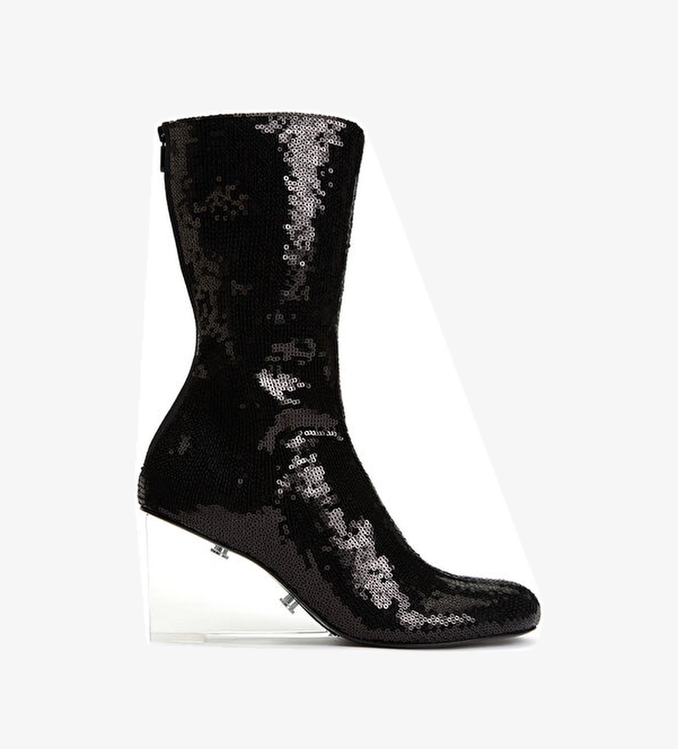 Mcqueen Siyah Gri Payetli Kadın Bot model görseli