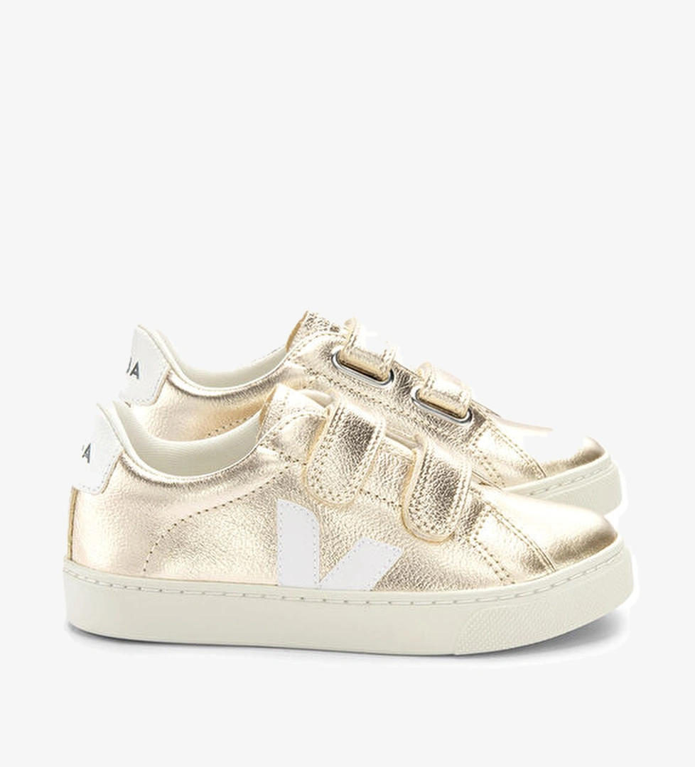 Veja Gold Beyaz Logolu Unisex Çocuk Deri Sneaker model görseli