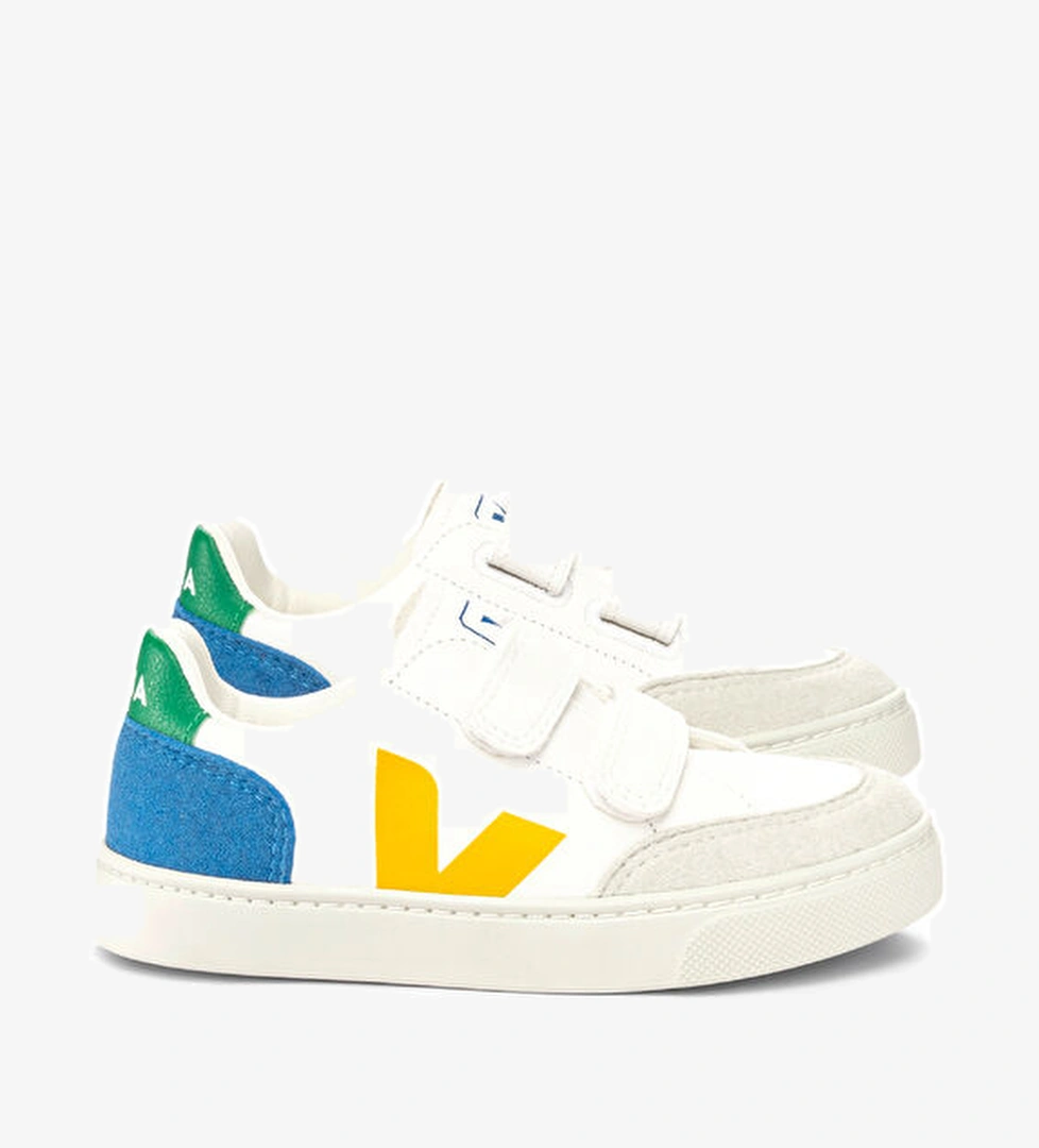 Beyaz Logo Detaylı Unisex Çocuk Deri Sneaker - Görsel 1