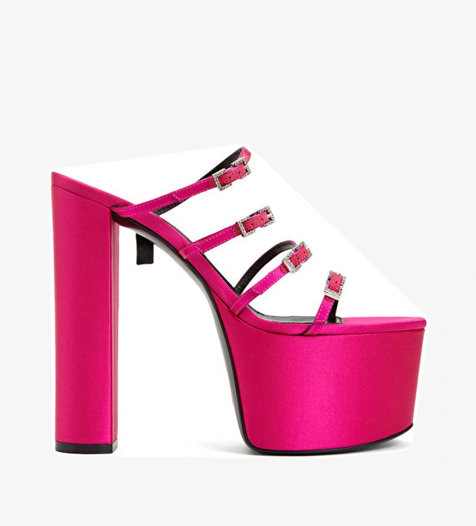 Sergio Rossi Fuşya Kemer Detaylı Kadın İpek Sandalet model görseli