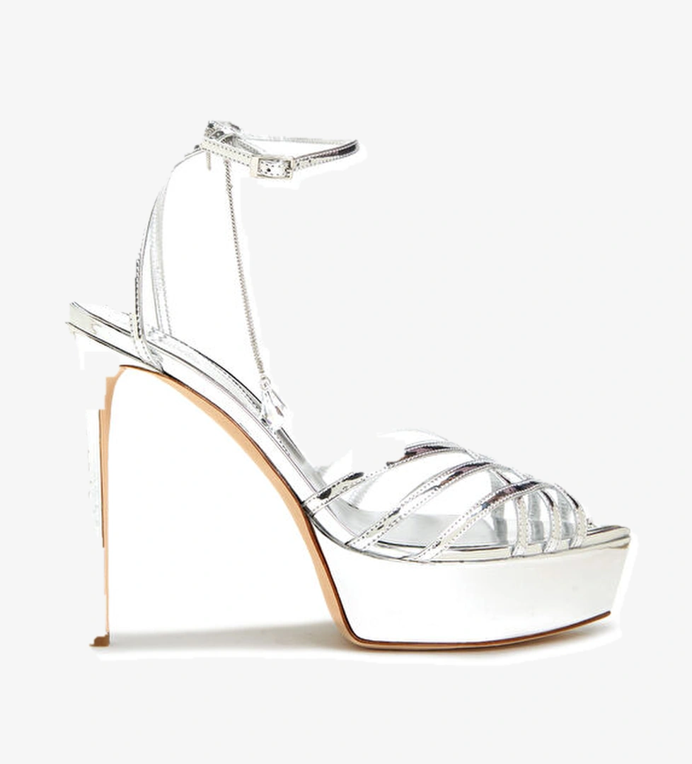 Nicolo Beretta Gümüş Aksesuar Detaylı Kadın Sandalet model görseli