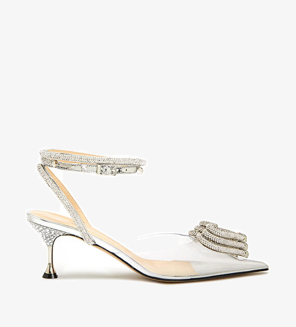 Gümüş Fiyonk Detaylı Topuklu Ayakkabı - Görsel 1