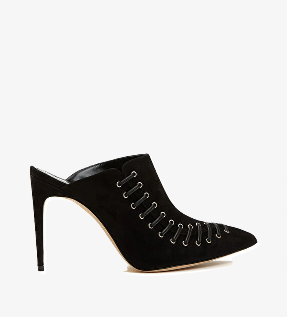 Manolo Blahnik Dobre Siyah Kadın Süet Terlik model görseli