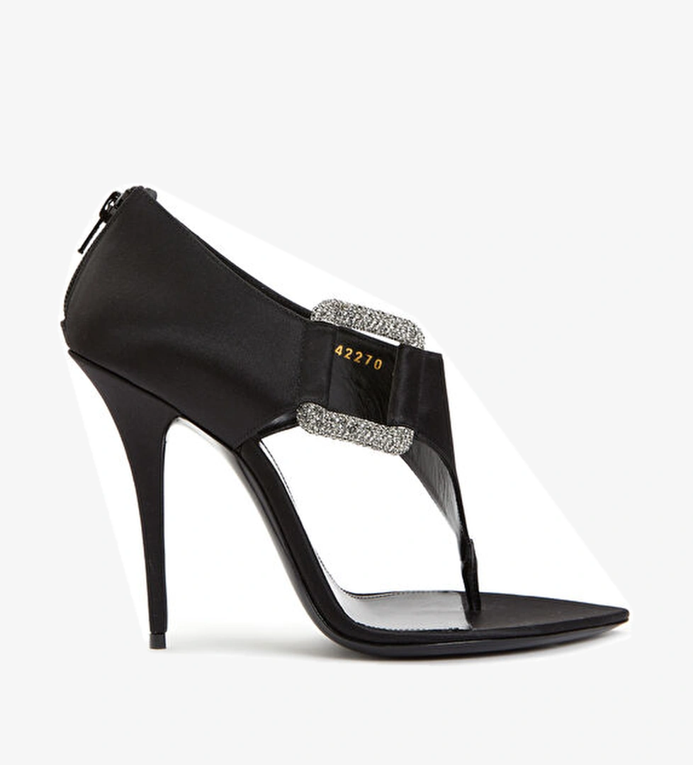 Sean Siyah Kadın İpek Sandalet - Görsel 1