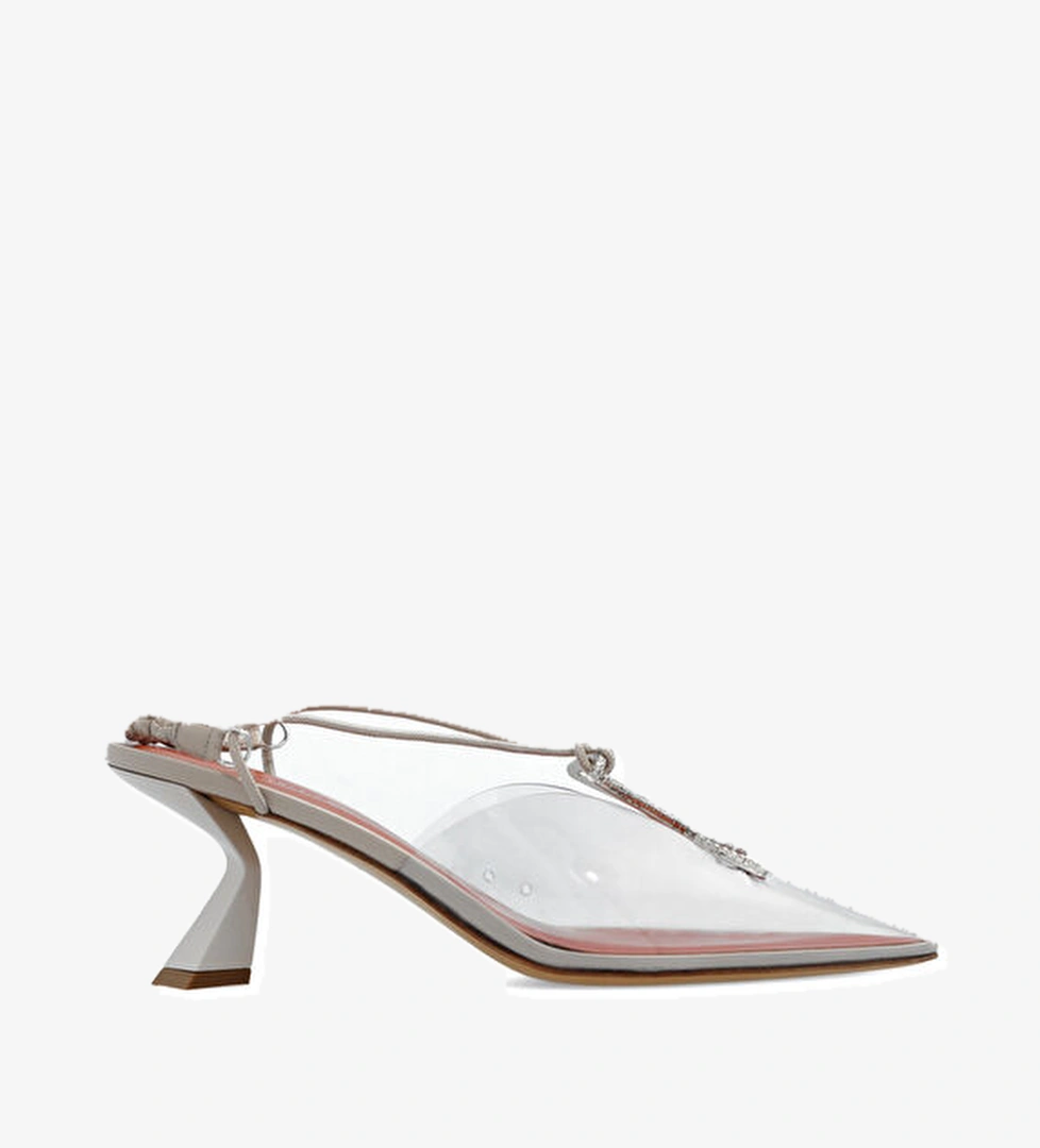 Naturel Taş Detaylı Topuklu Ayakkabı - Görsel 1