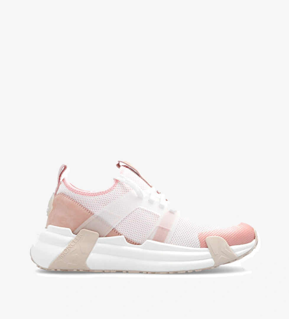 Moncler Pembe Logolu Kadın Deri Sneaker model görseli
