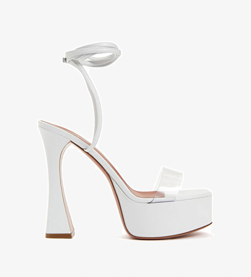 Amina Muaddi Sita Beyaz Kadın Deri Sandalet model görseli