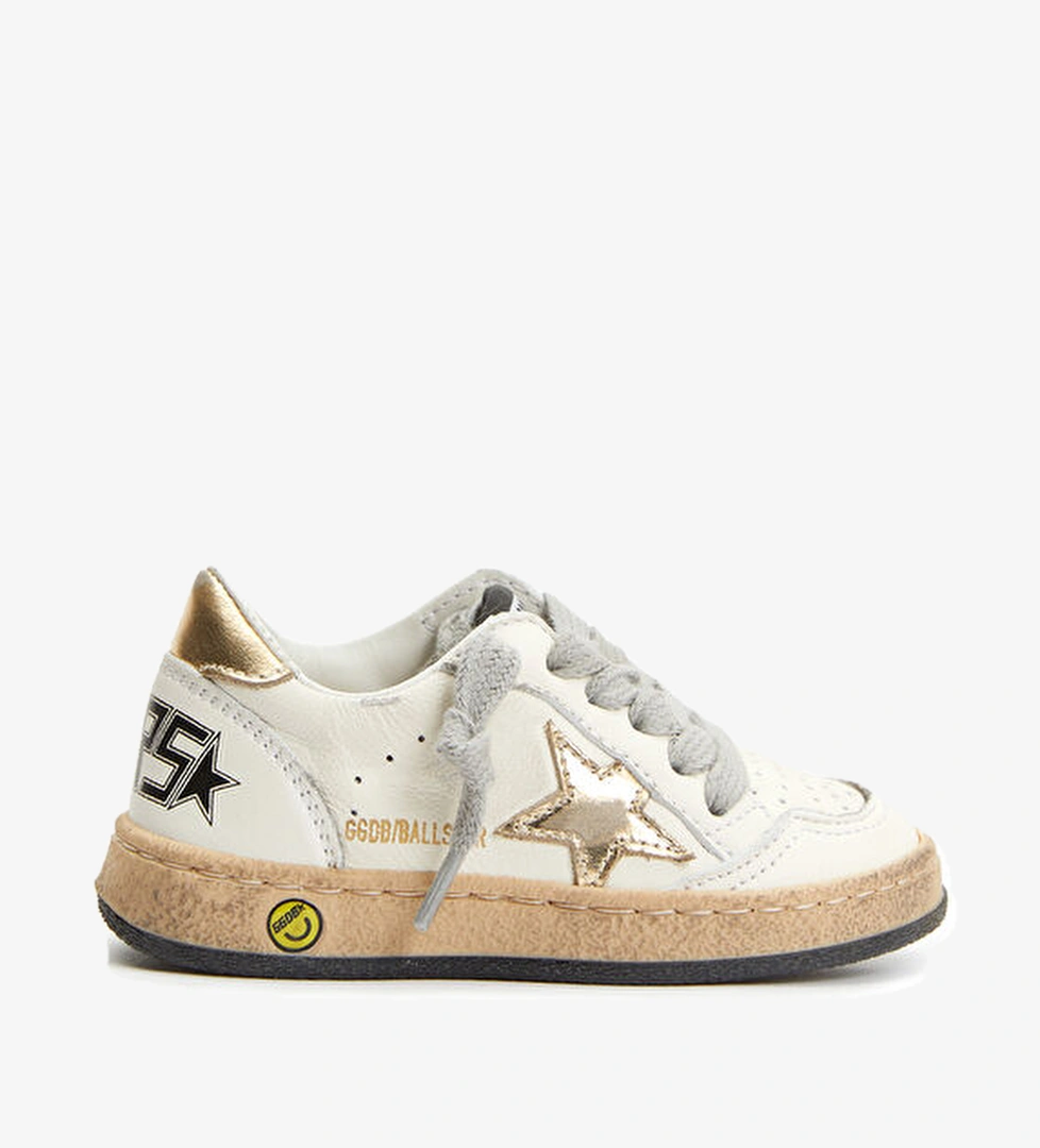 Golden Goose Beyaz Yıldız Patchli Unisex Çocuk Deri Sneaker model görseli