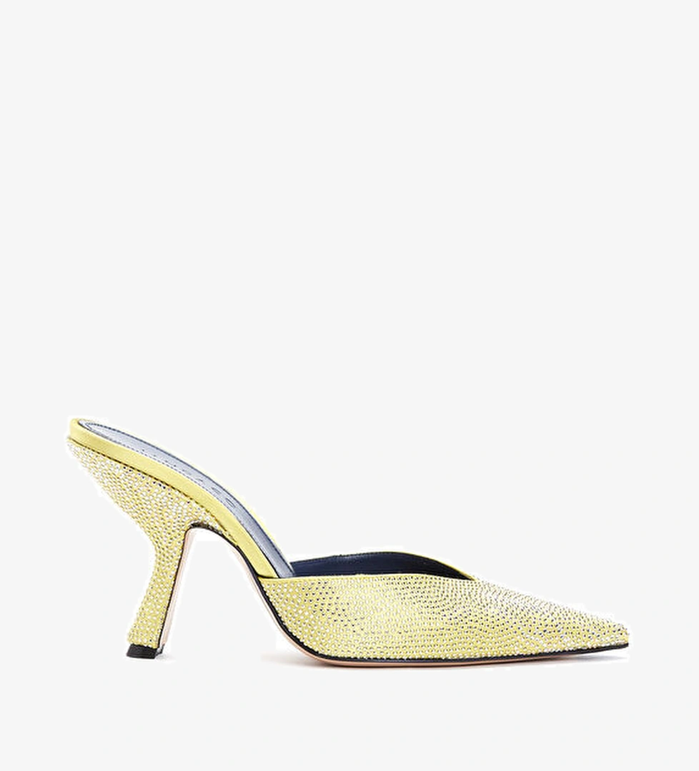 Iindaco Sarı Mikro Taşlı Topuklu Ayakkabı model görseli