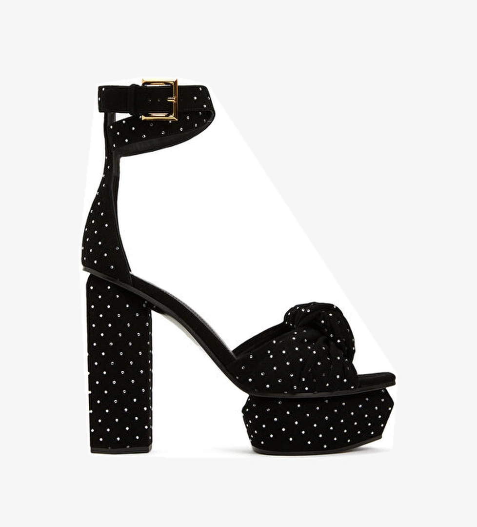 Balmain Ava Siyah Silver Kadın Deri Sandalet model görseli