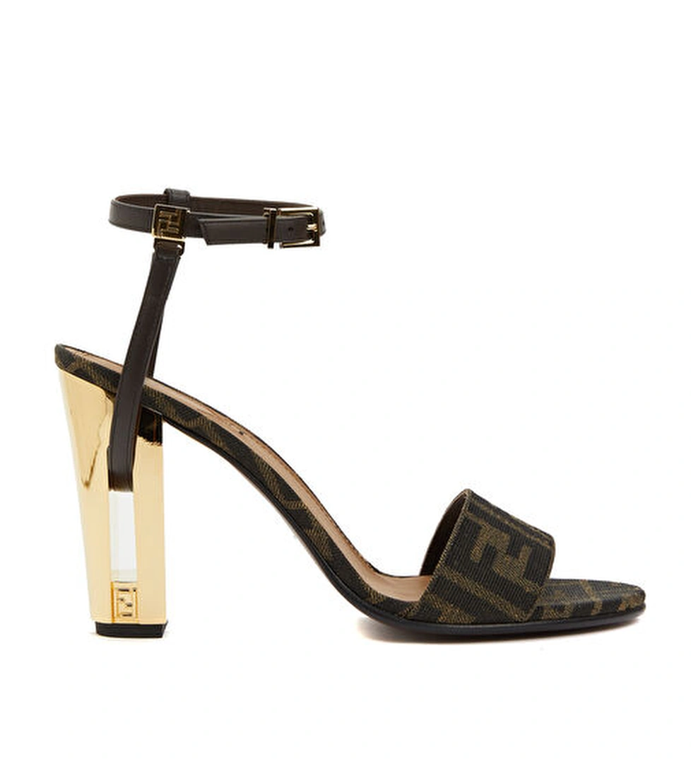 Fendi Delfina Kahverengi Kadın Deri Sandalet model görseli