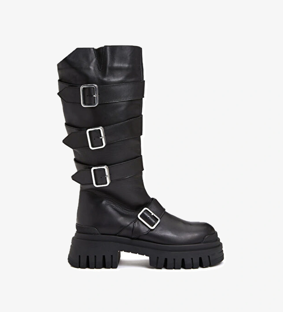 Siyah Kadın Deri Çizme - Görsel 1