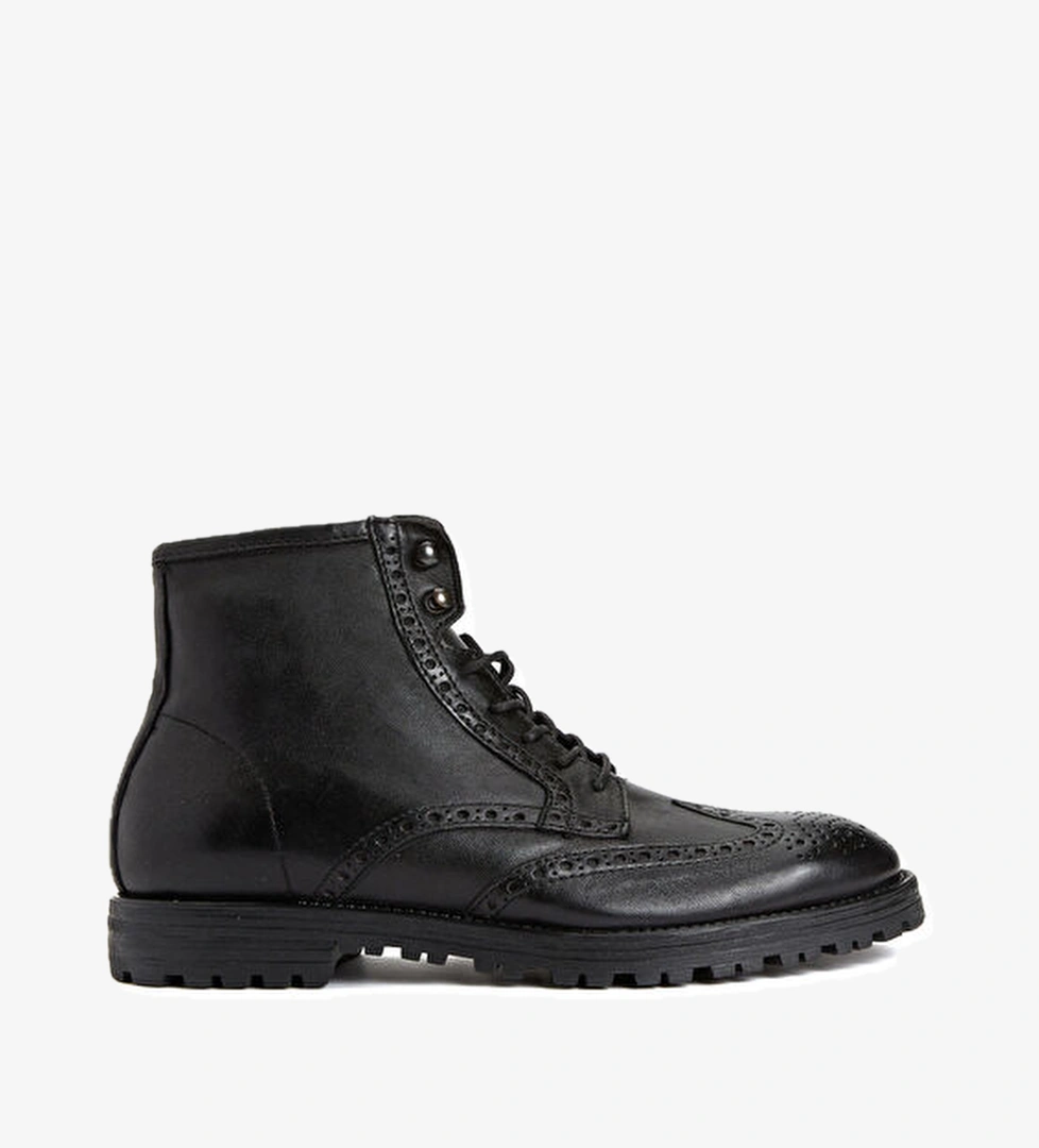 Divarese Siyah Erkek Deri Bot model görseli