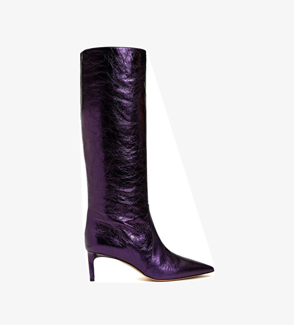 Bettina Vermillon Mor Kadın Deri Çizme model görseli