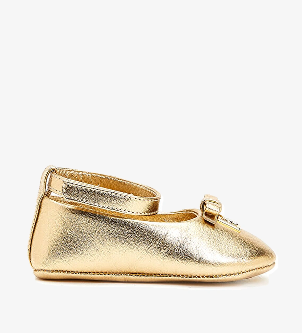 Dolce&gabbana Gold Logolu Kız Bebek Deri Babet model görseli
