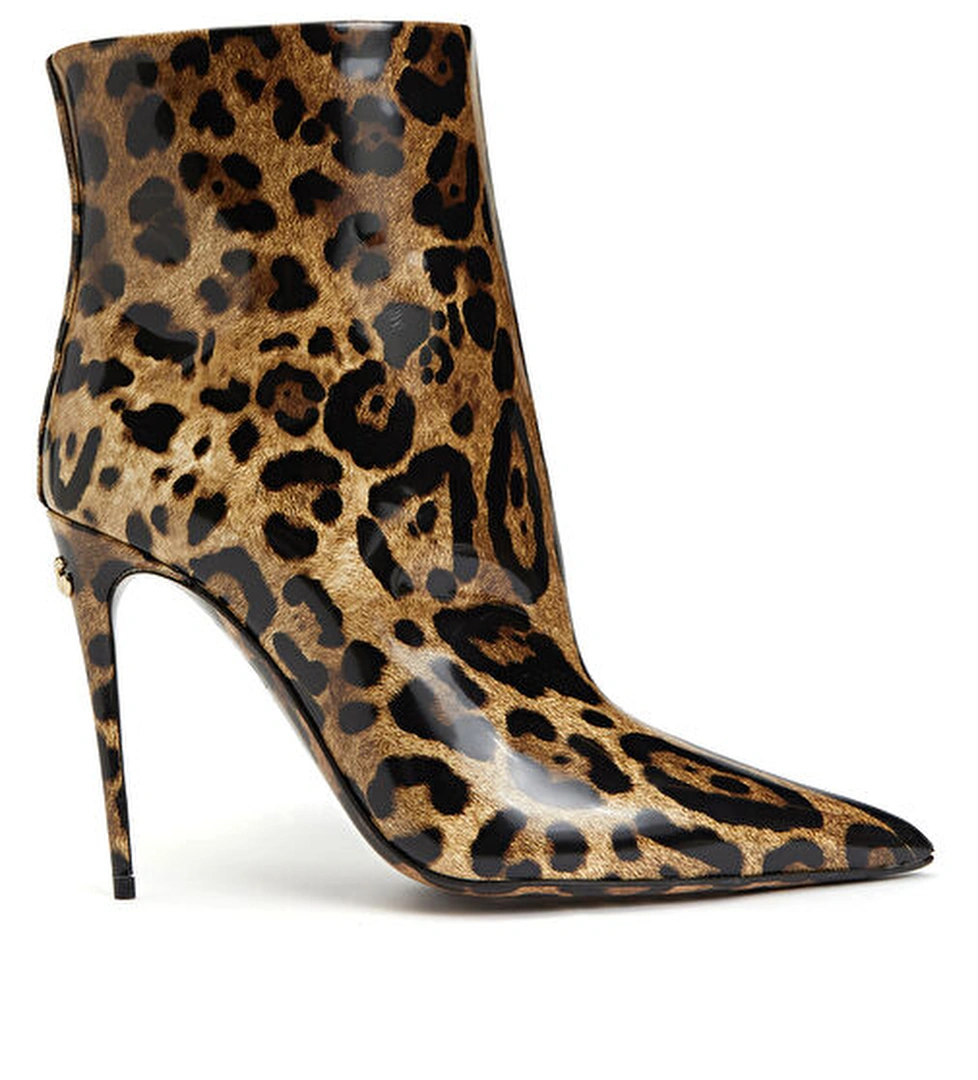 Dolce&gabbana Leopar Desenli Kadın Deri Bot model görseli