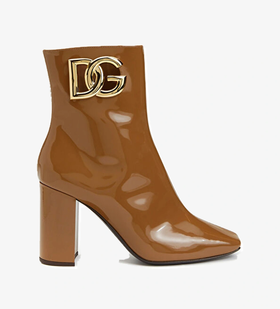 Dolce&gabbana Bej Logo Detaylı Kadın Deri Bot model görseli