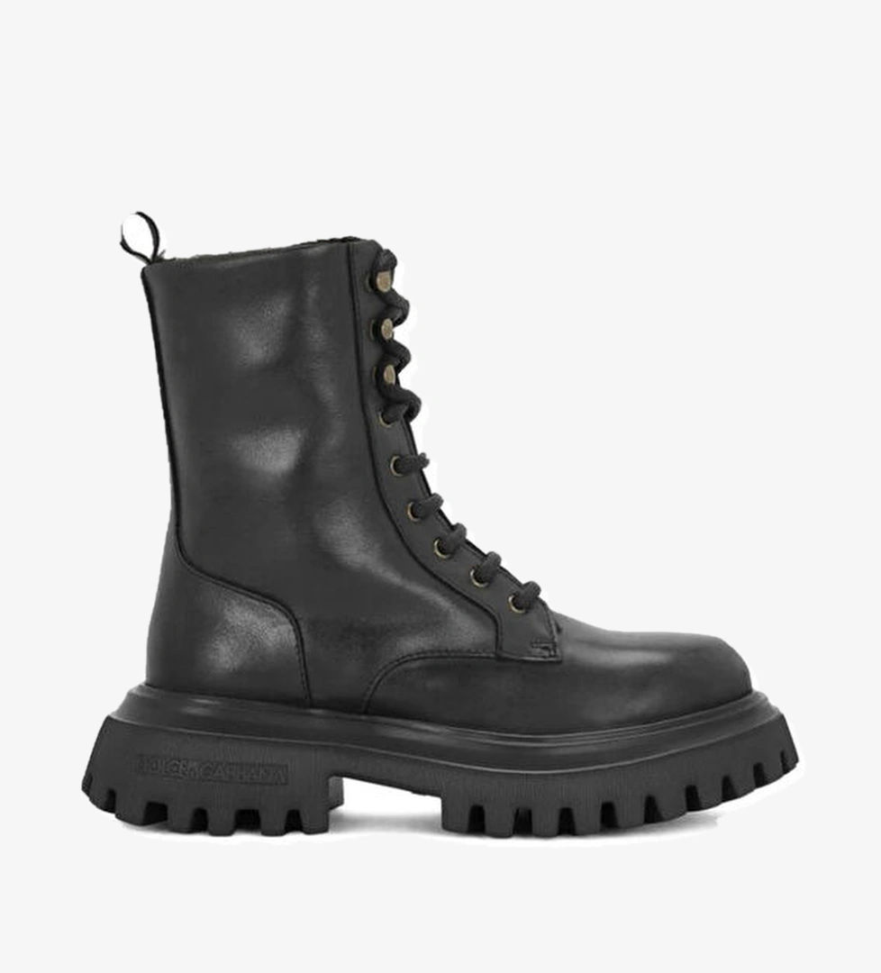 Dolce&gabbana Siyah Logo Detaylı Erkek Çocuk Deri Bot model görseli