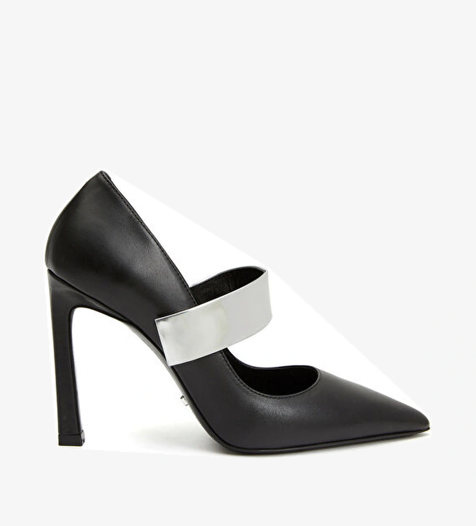Network Siyah Deri Stiletto model görseli