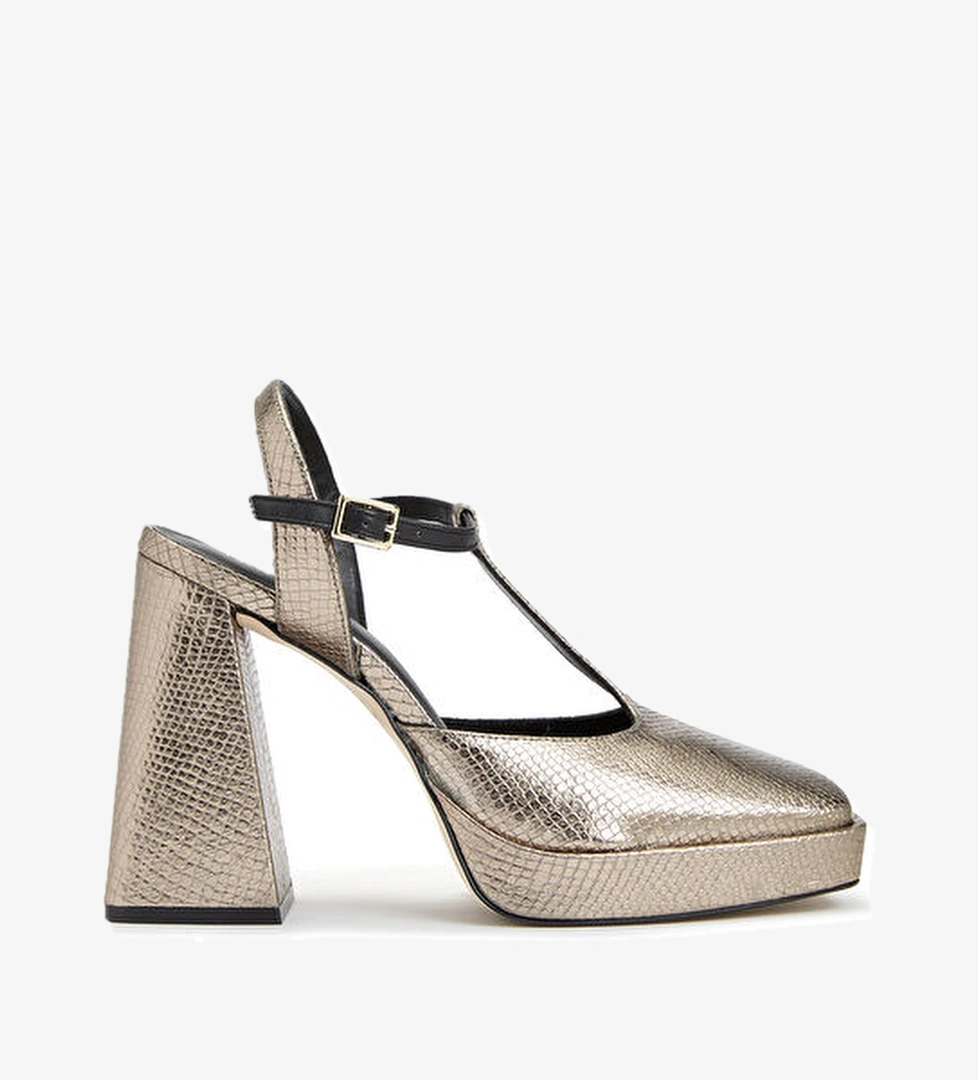 Network Bronz Kadın Deri Sandalet model görseli