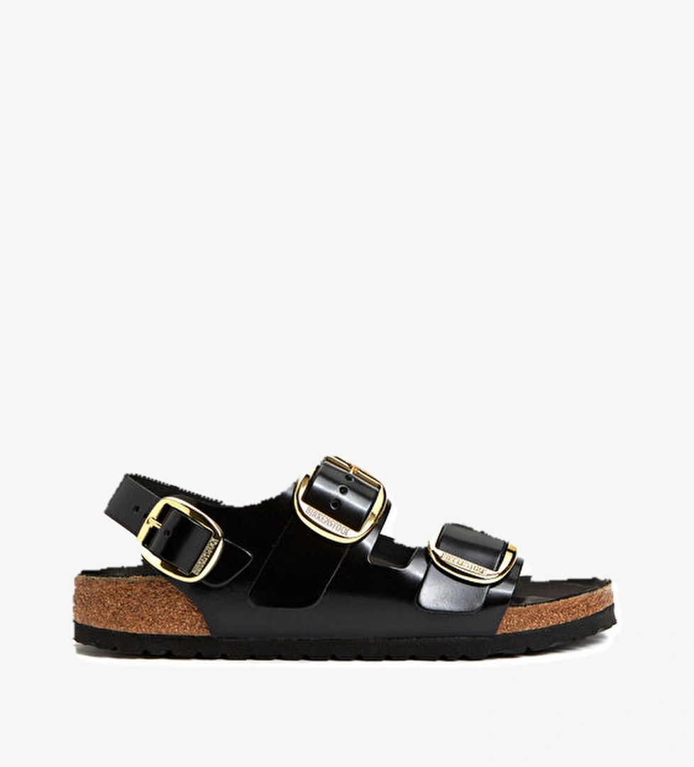 Milano Big Buckle Siyah Kadın Terlik - Görsel 1