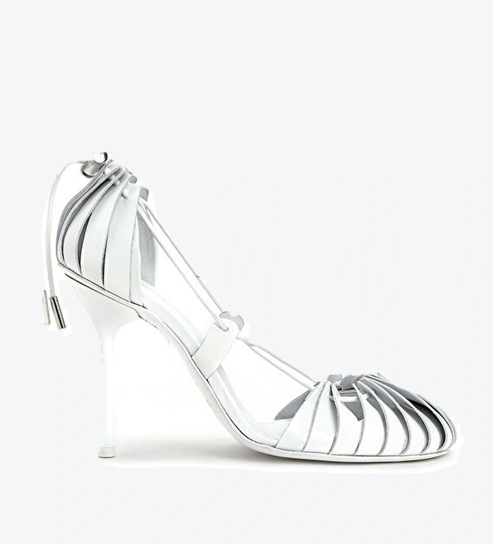 Coperni Origami Beyaz Deri Topuklu Ayakkabı model görseli