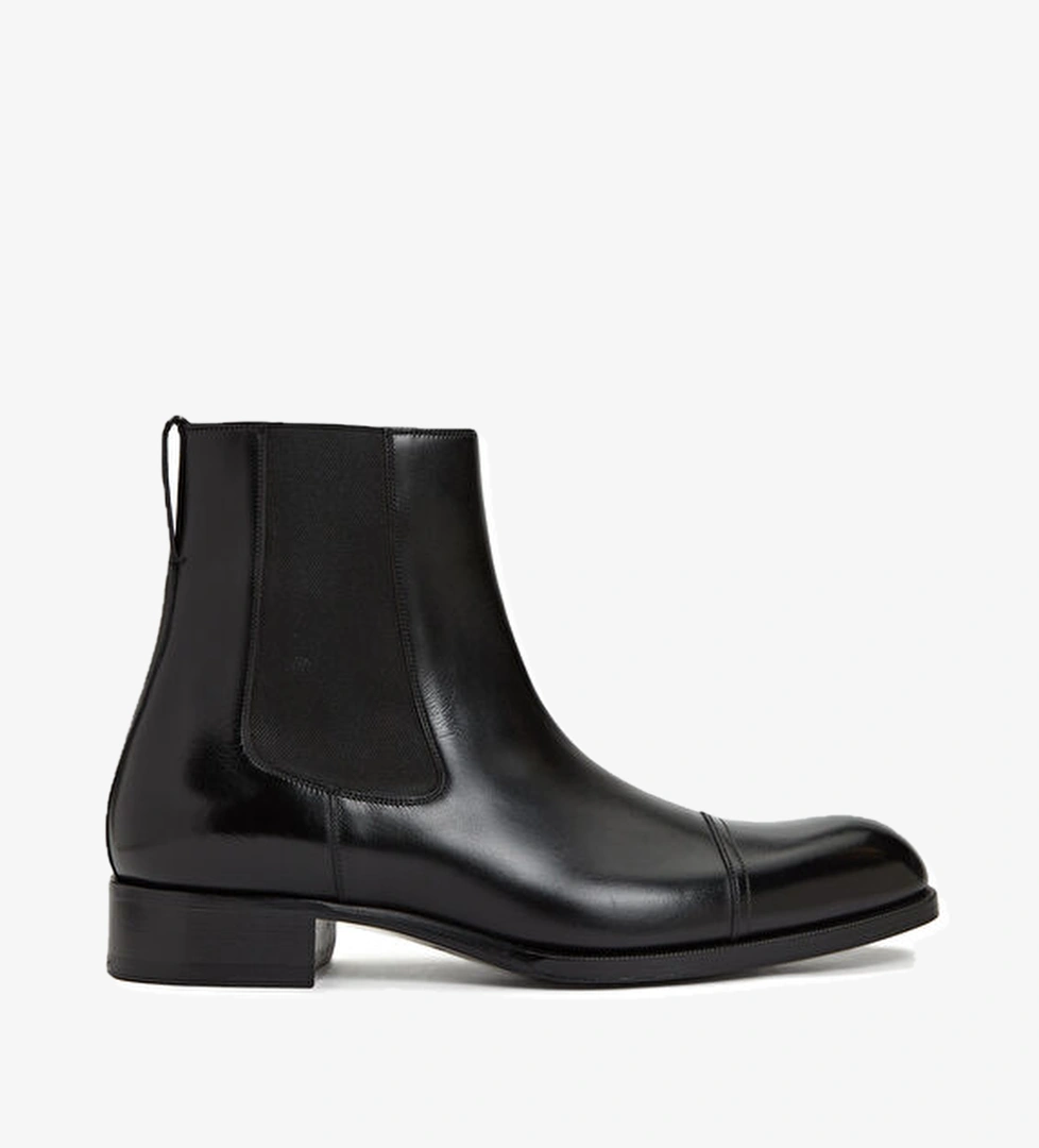 Siyah Lastikli Erkek Deri Bot - Görsel 1