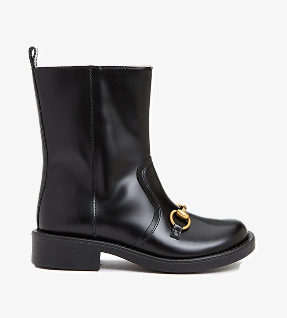 Gucci Siyah Unisex Çocuk Deri Bot model görseli