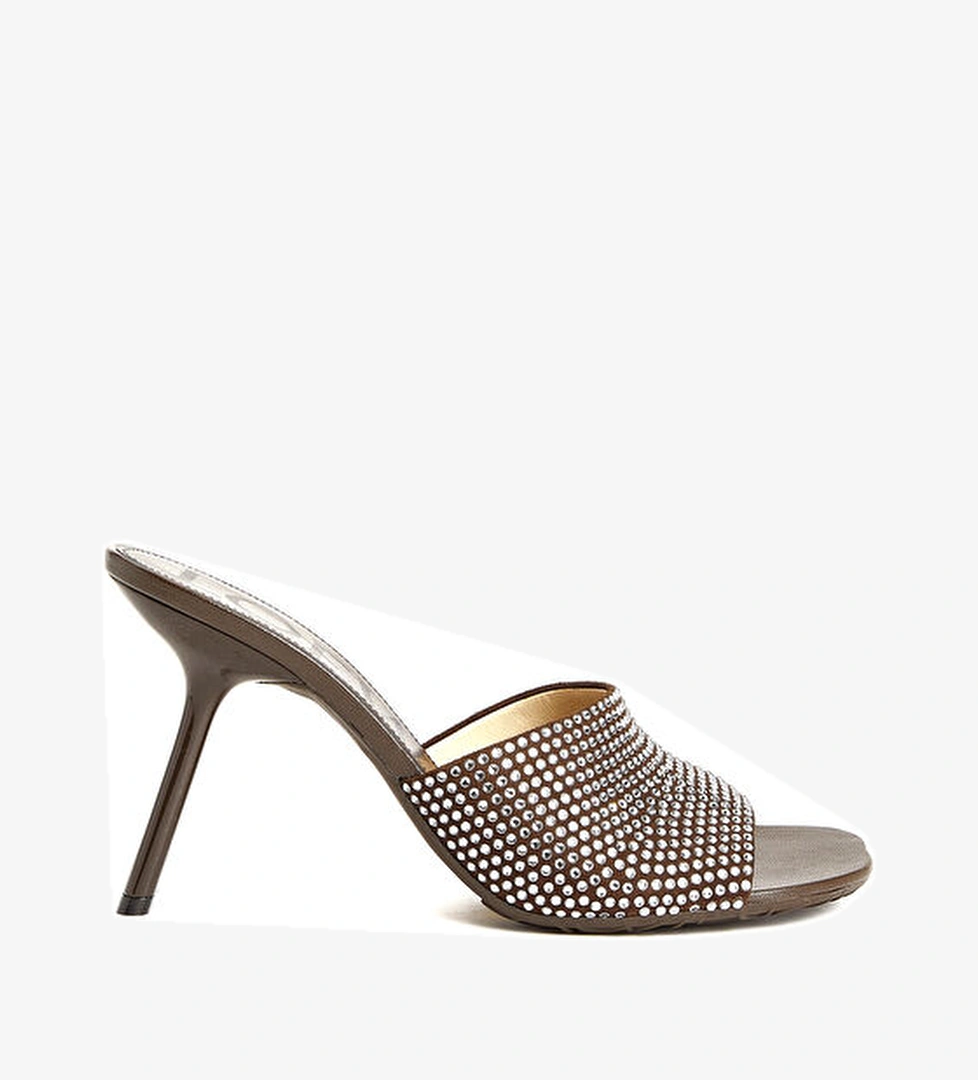 Petal Kahverengi Kadın Deri Terlik - Görsel 1