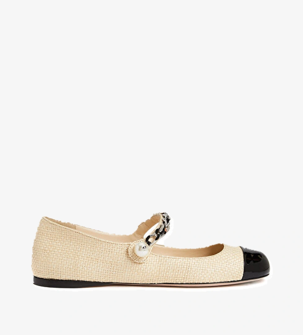 Naturel Zincir Detaylı Kadın Babet - Görsel 1