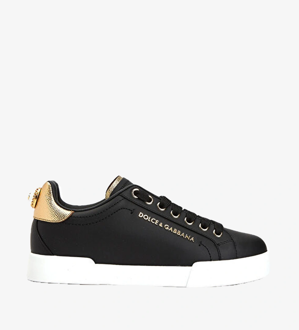 Dolce&gabbana Siyah Logolu Kadın Deri Sneaker model görseli