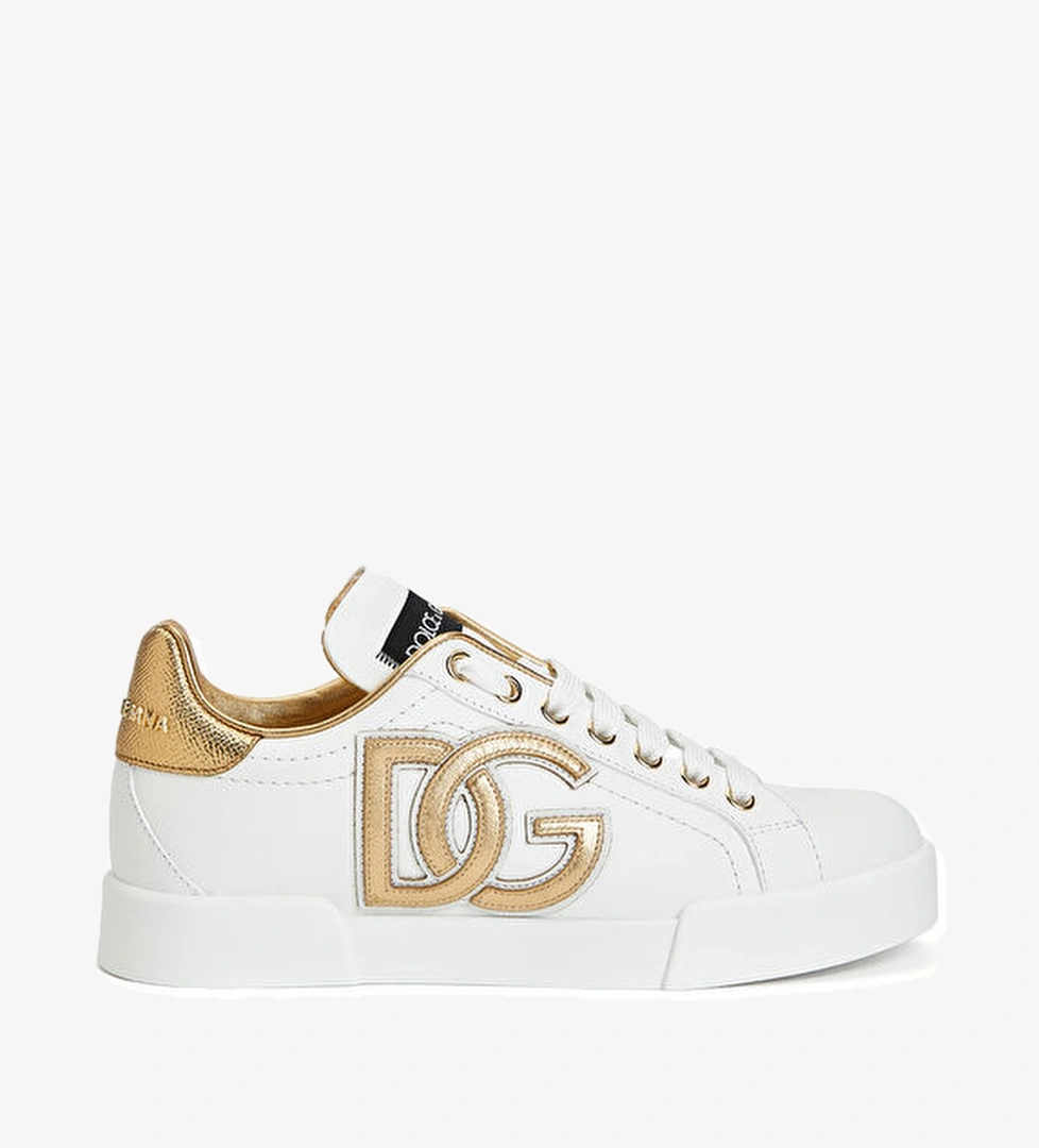 Dolce&gabbana Portofino Beyaz Gold Kadın Deri Sneaker model görseli