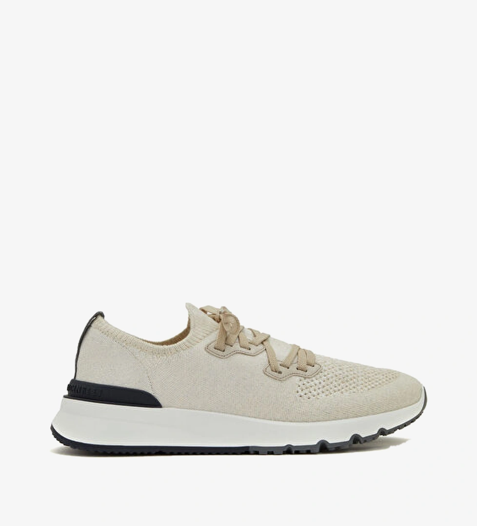 Bej Logo Detaylı Erkek Sneaker