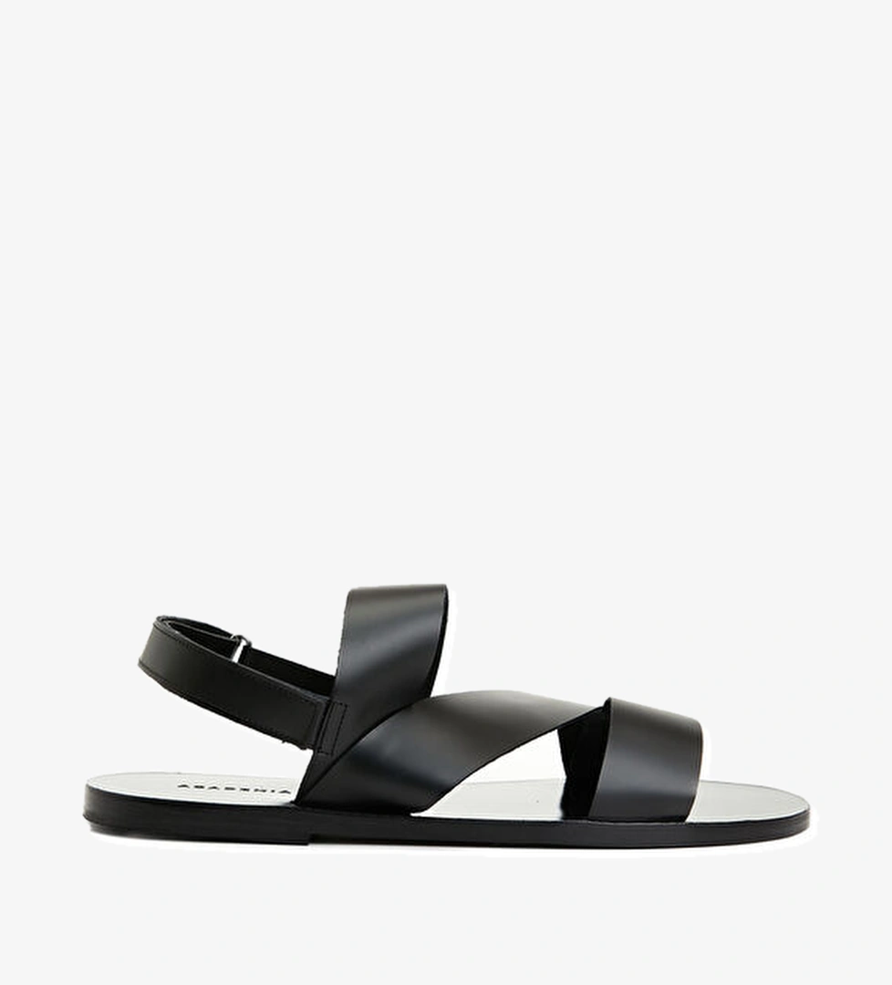 Academia Siyah Erkek Deri Sandalet model görseli