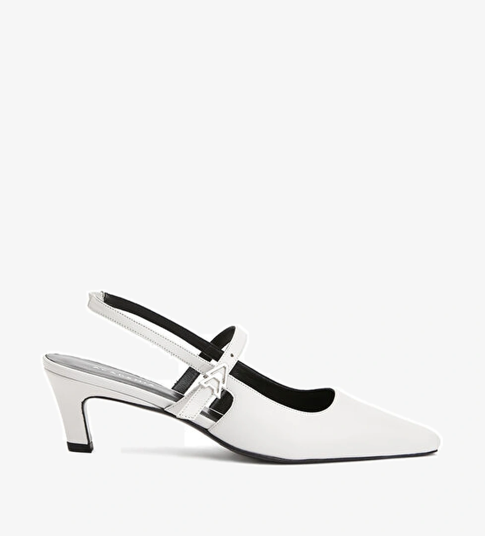 Academia Kitten Beyaz Deri Topuklu Ayakkabı model görseli