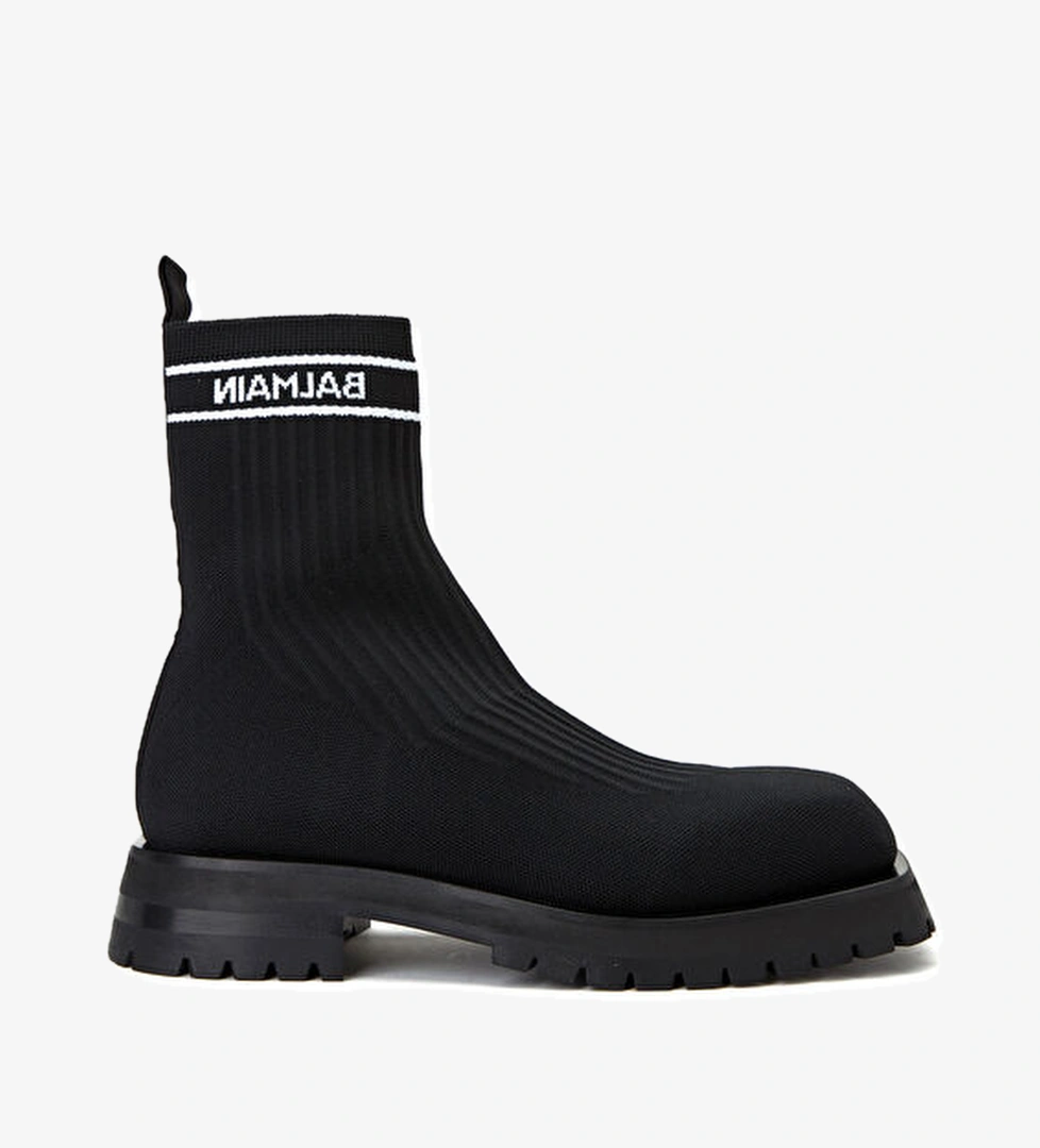 Balmain Siyah Logolu Çorap Formlu Erkek Bot model görseli