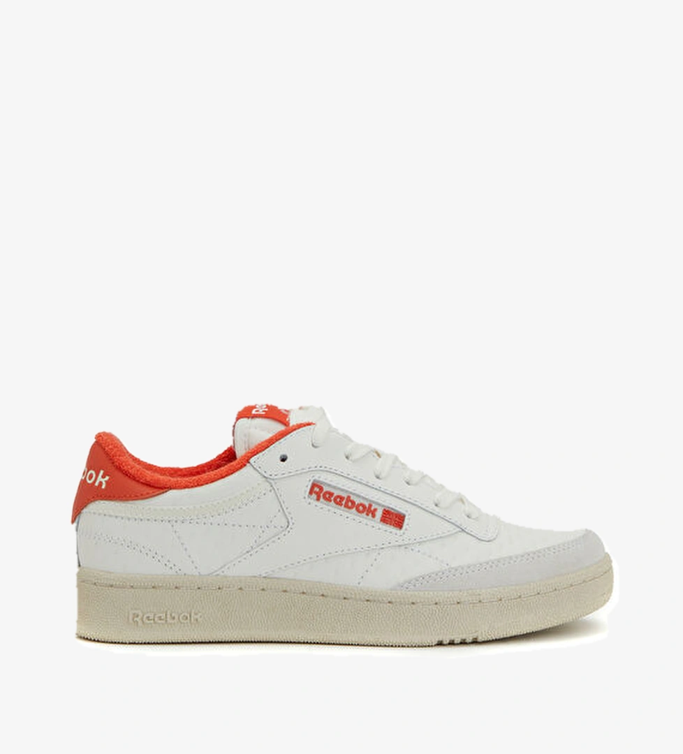 Reebok Club C Beyaz Kırmızı Kadın Deri Sneaker model görseli