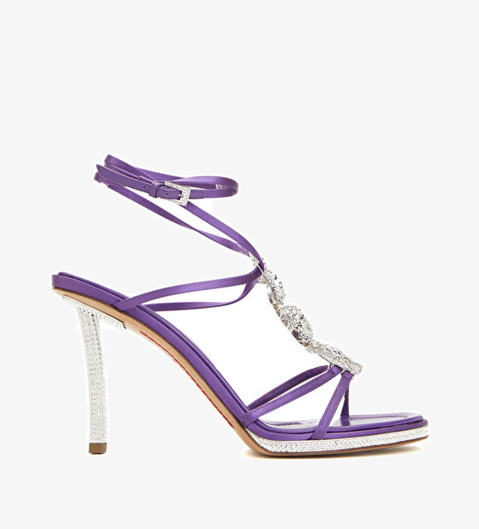 Valentino Garavani Mor Taşlı Yılan Detaylı Kadın Sandalet model görseli