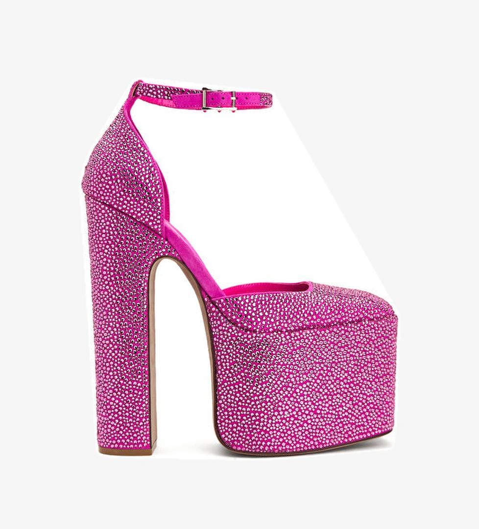 Tan-Go Pembe Deri Topuklu Ayakkabı