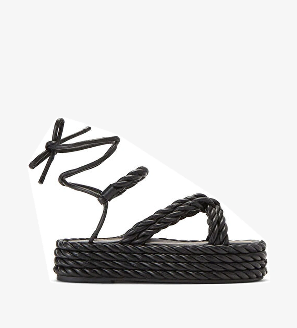 Valentino Garavani Siyah Kadın Deri Sandalet model görseli