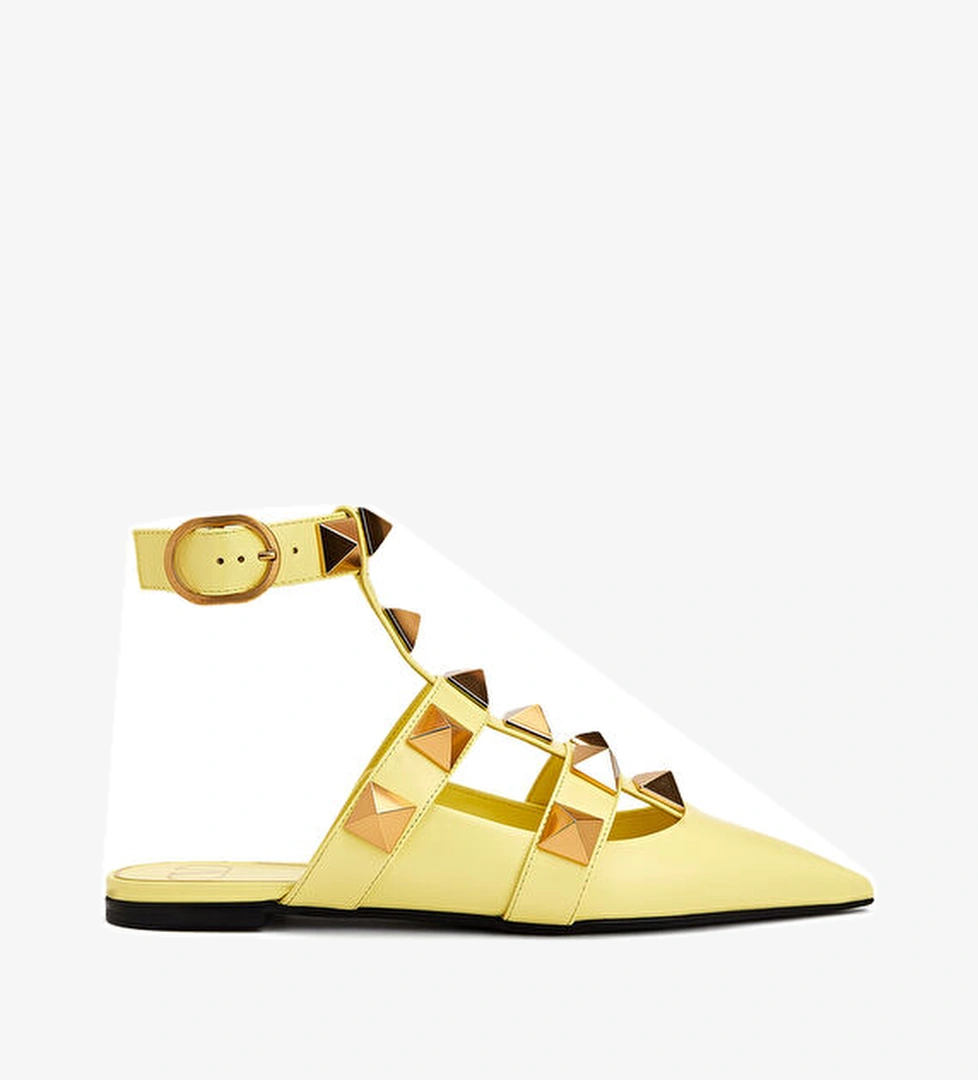 Valentino Garavani Roman Stud Sarı Kadın Deri Sandalet model görseli