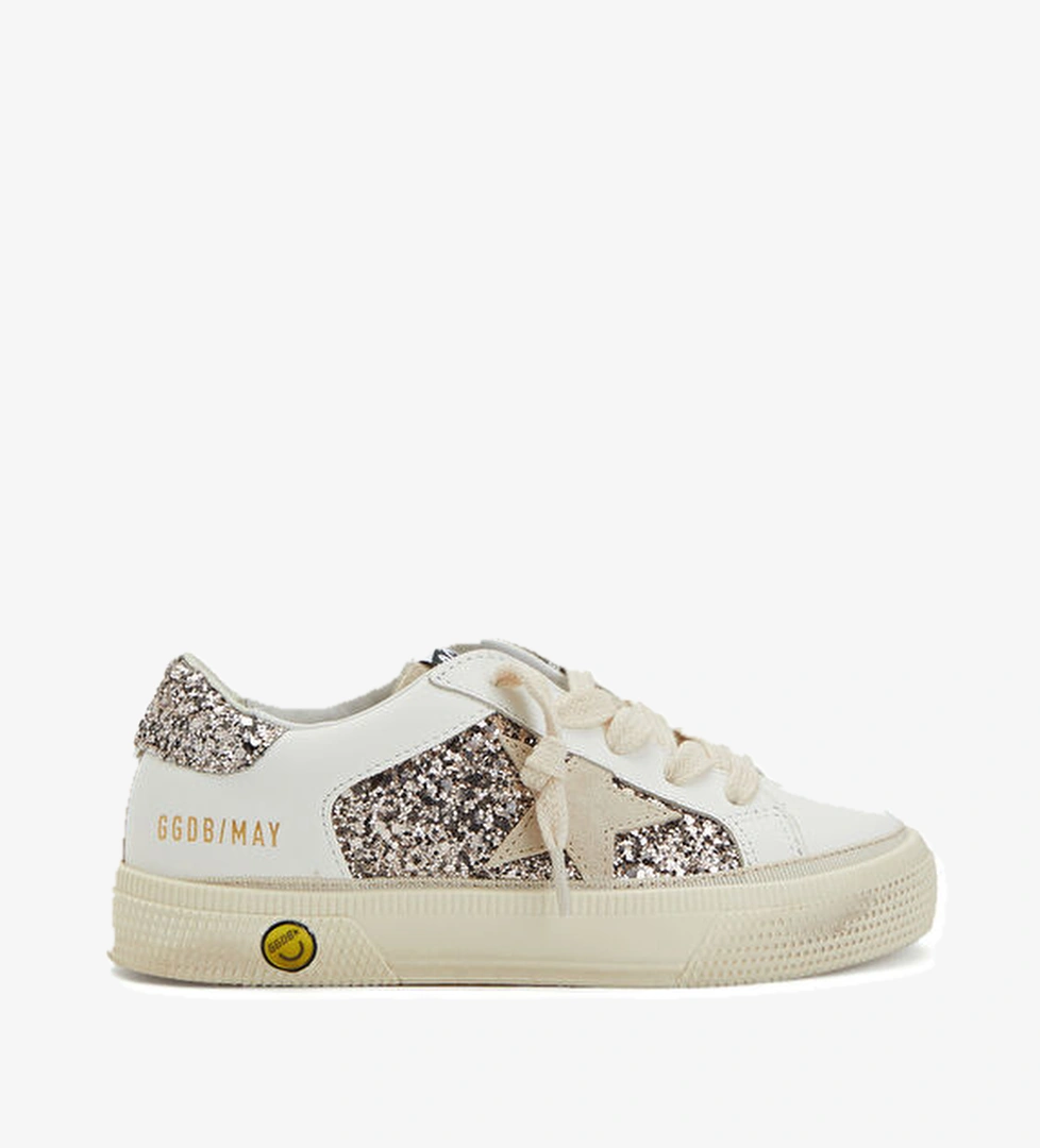 May Beyaz Payetli Unisex Çocuk Sneaker - Görsel 1