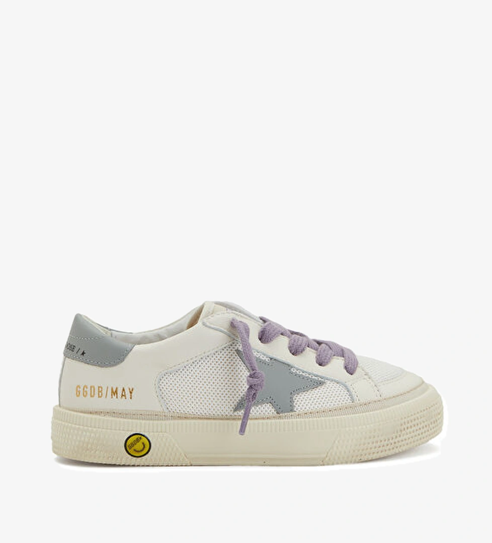 Golden Goose May Beyaz Logolu Unisex Çocuk Deri Sneaker model görseli