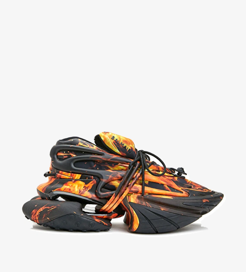 Balmain Siyah Desenli Geometrik Tabanlı Erkek Sneaker model görseli