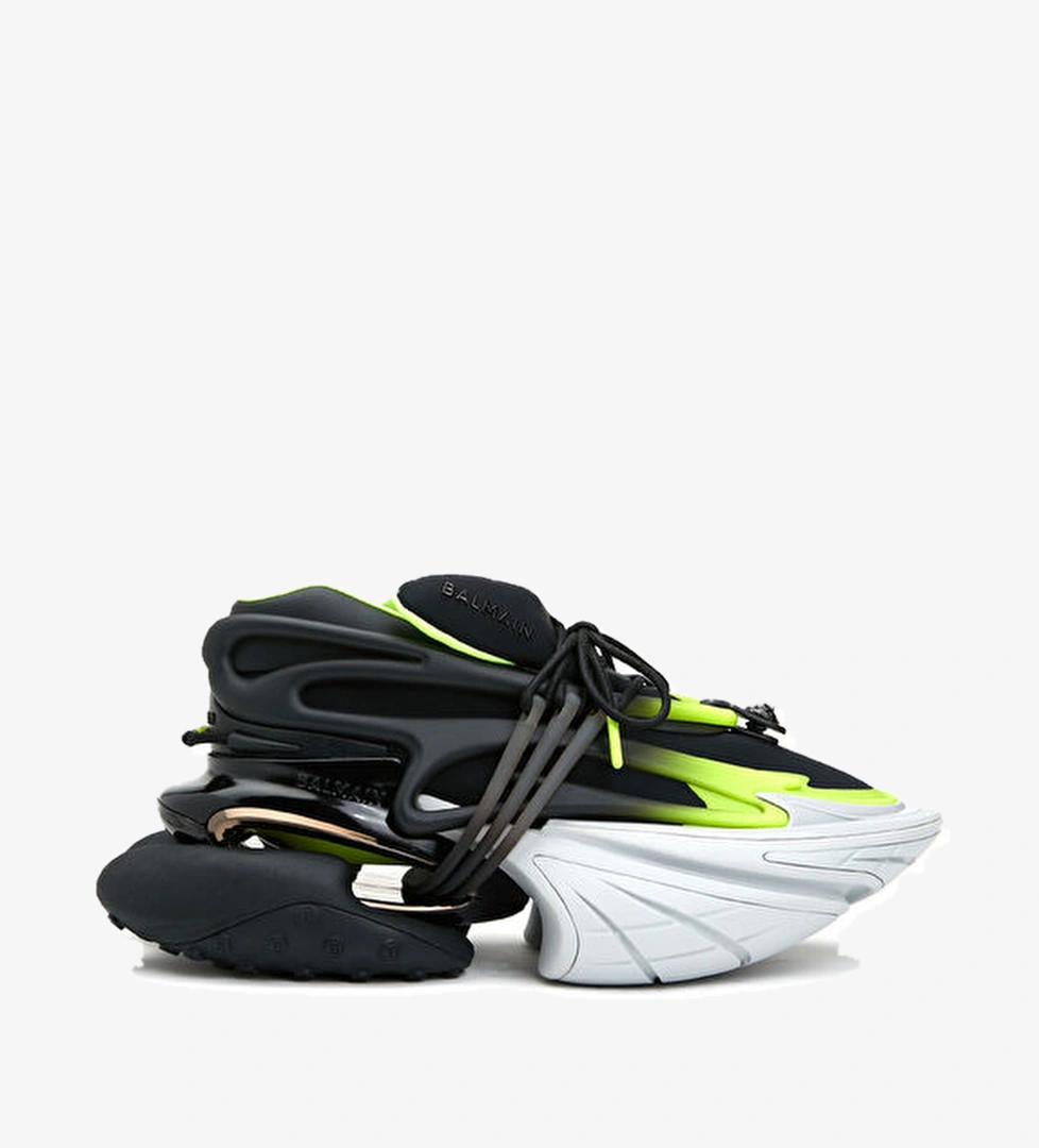 Balmain Siyah Sarı Geometrik Tabanlı Erkek Sneaker model görseli