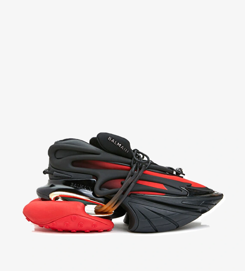 Balmain Siyah Kırmızı Geometrik Tabanlı Erkek Sneaker model görseli