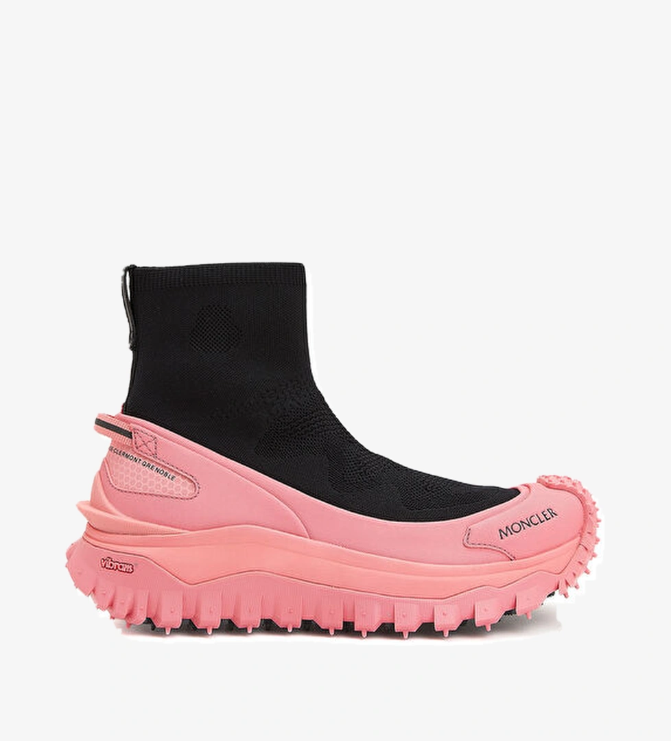 Moncler Trail Grip Siyah Pembe Çorap Formlu Kadın Sneaker model görseli