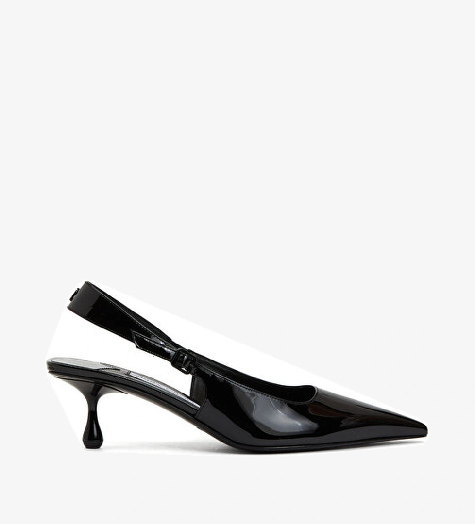 Jimmy Choo Amel Siyah Deri Topuklu Ayakkabı model görseli