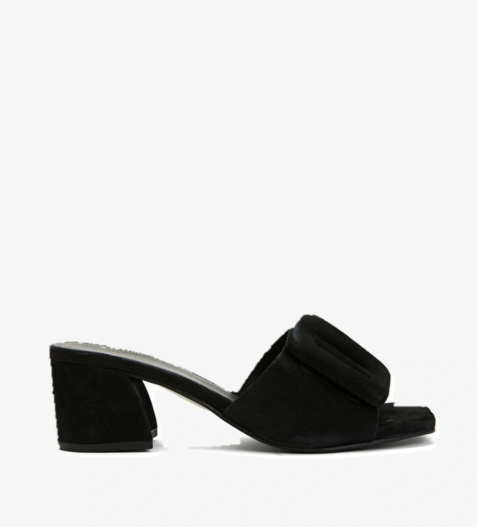 Siyah Kadın Süet Terlik - Görsel 1